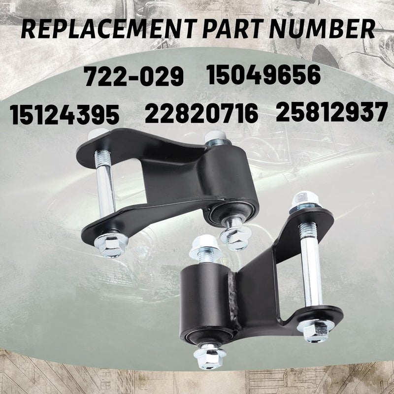 Gdydi Set of 2 Rear Leaf Spring Shackle Kit Compatible with 1999-2013 Silverado 1500 2500 Avalanche 2500 Suburban 2500 Sierra 1500 2500 Yukon XL 2500 Replaces 722-029 22820716 25812937 - Image 5